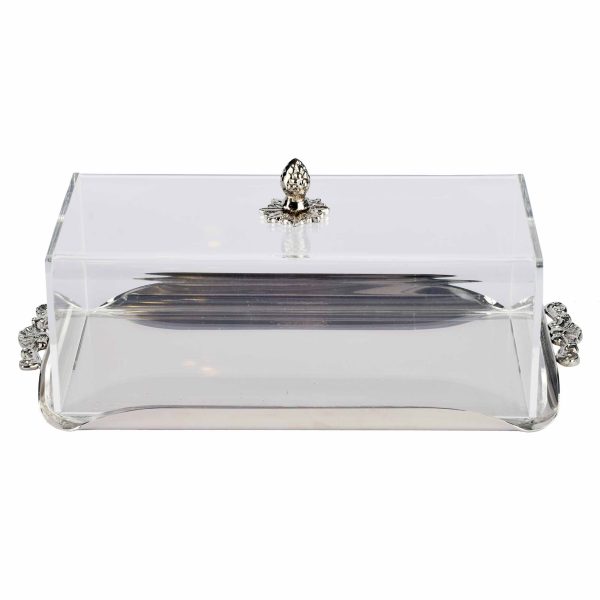 صينية تقديم مستطيلة انكلش كيك فضي مقاس وسط