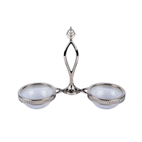 صحن مكسرات لون فضي