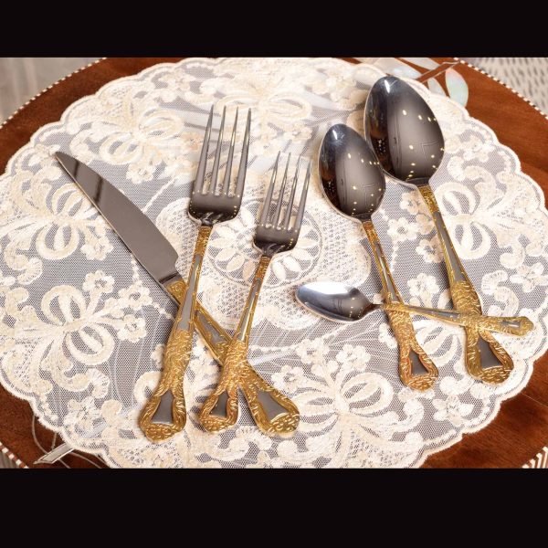 طقم ملاعق 36 قطعة لون ذهبي فضي