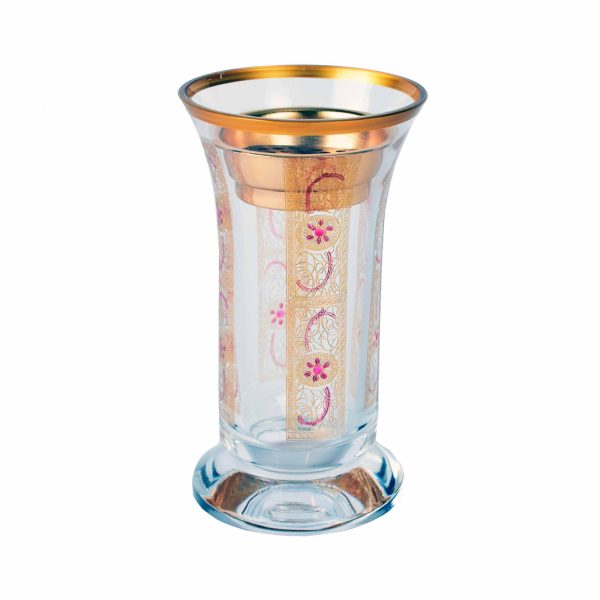 مبخرة قزاز شفافة مع نقش لون ذهبي
