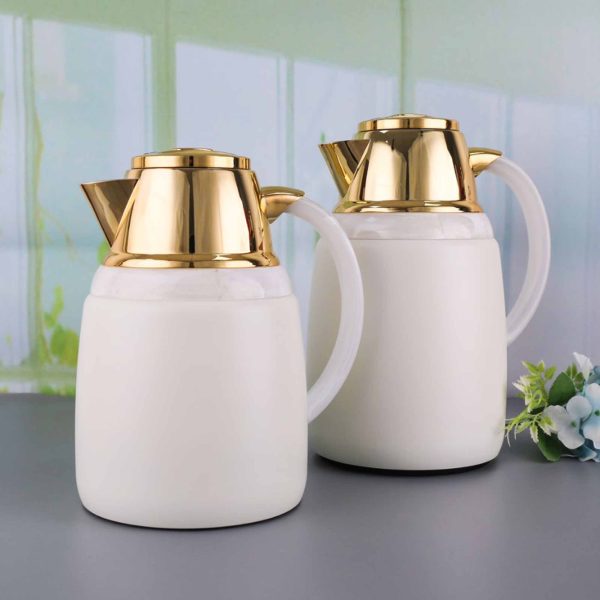 طقم ترامس 2 قطعة لون ذهبي ابيض