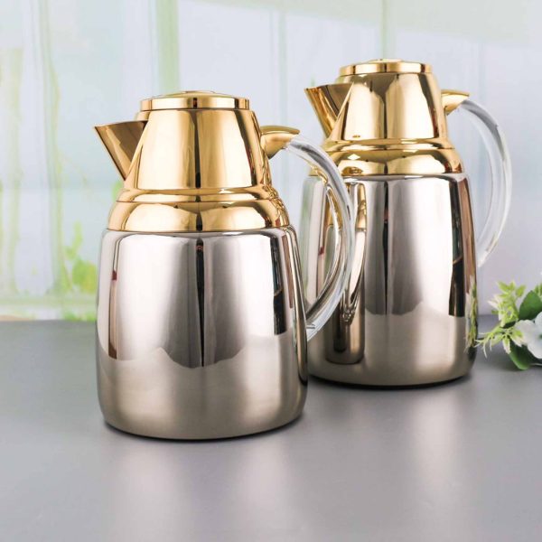 طقم ترامس 2 قطعة لون ذهبي فضي