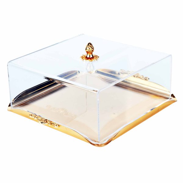 صينية تقديم مربعة انكلش كيك ذهبي مقاس وسط