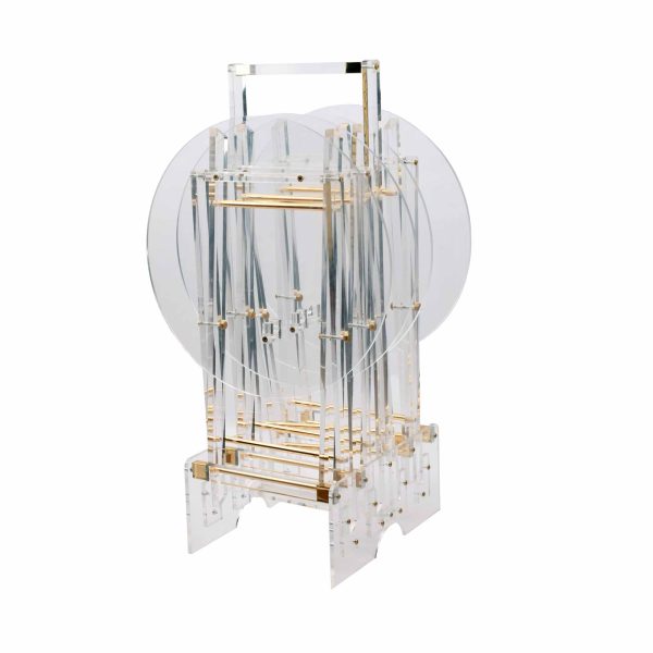 طقم طاولات سادة مدور اكسسوارات ذهبي