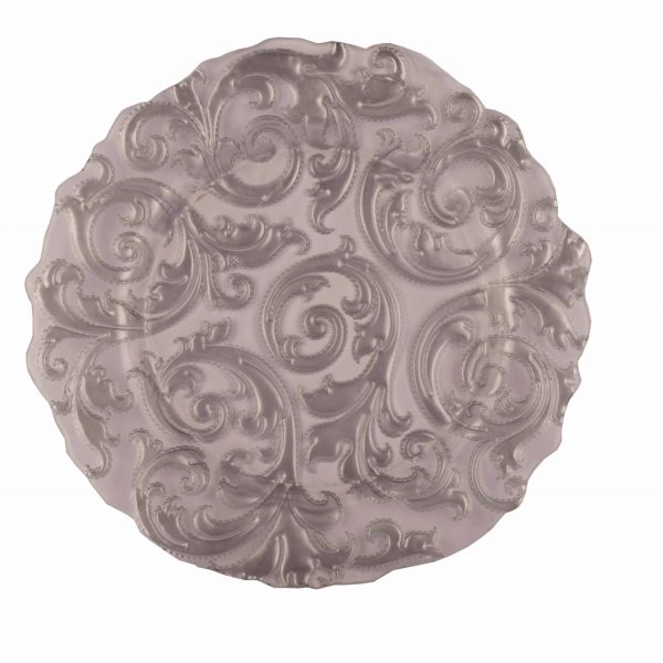 تحت الصحن زجاج لون فضي