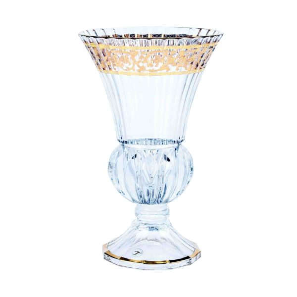 فازة كريستال ايطالي شفافة ذهبي
