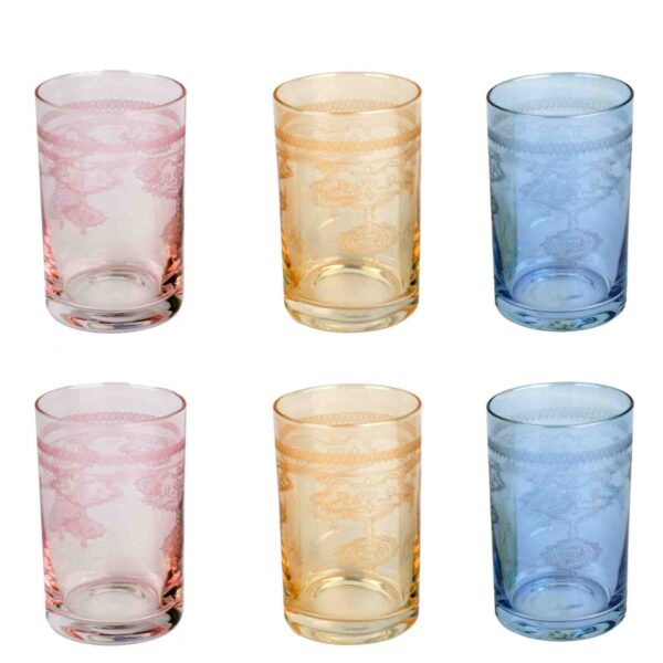 كاسات ماء صغيرة عدد 6 قطع ملونة